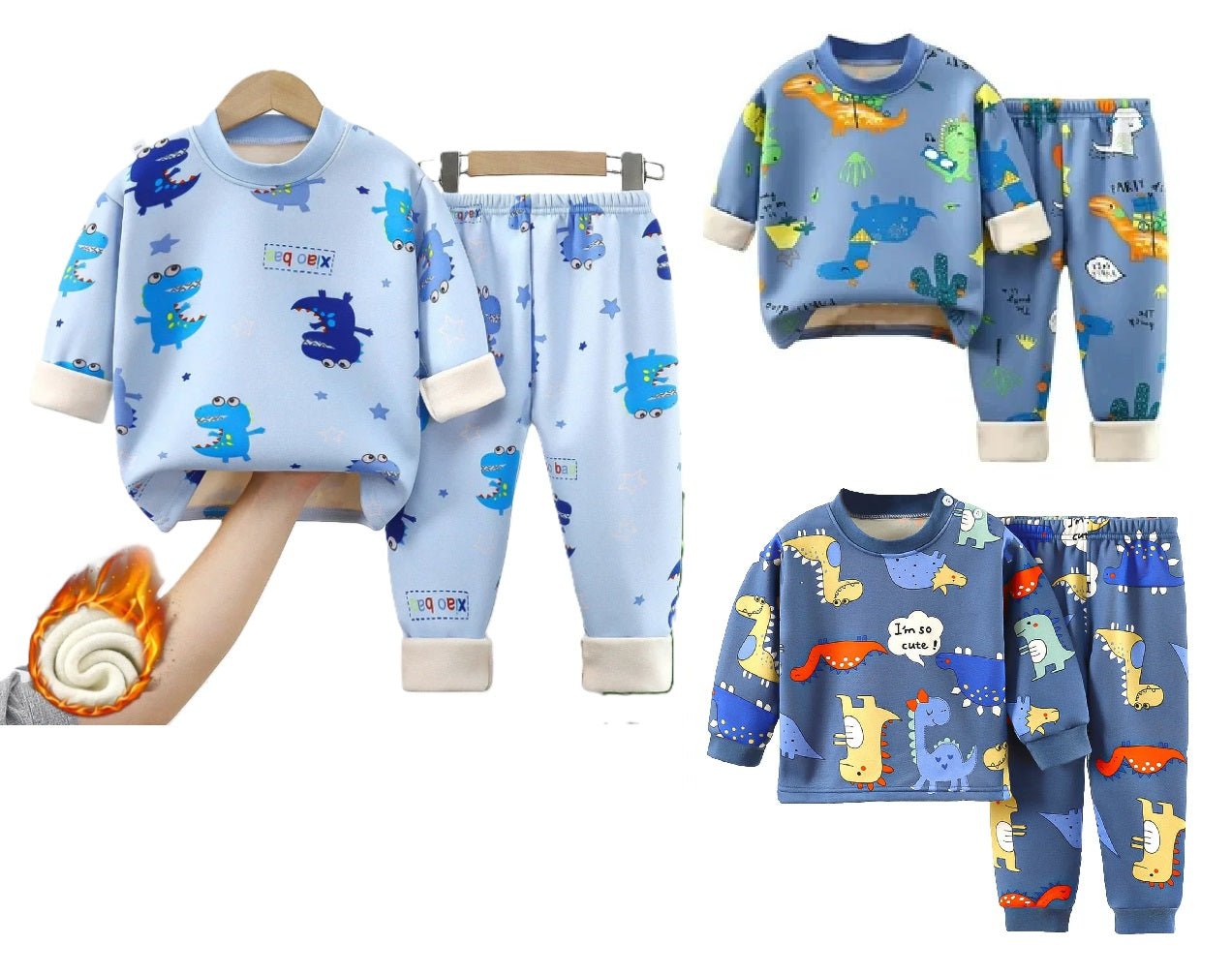 Boys Dino Warm Pajama Sets - itzy bitsy