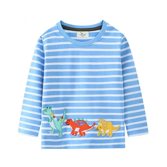 Boys Embroidered Dino & Vehicles Long Sleeves - itzy bitsy