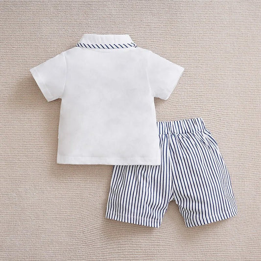 Casual Striped Gentleman Summer Baby Two Piece Set - itzy bitsy
