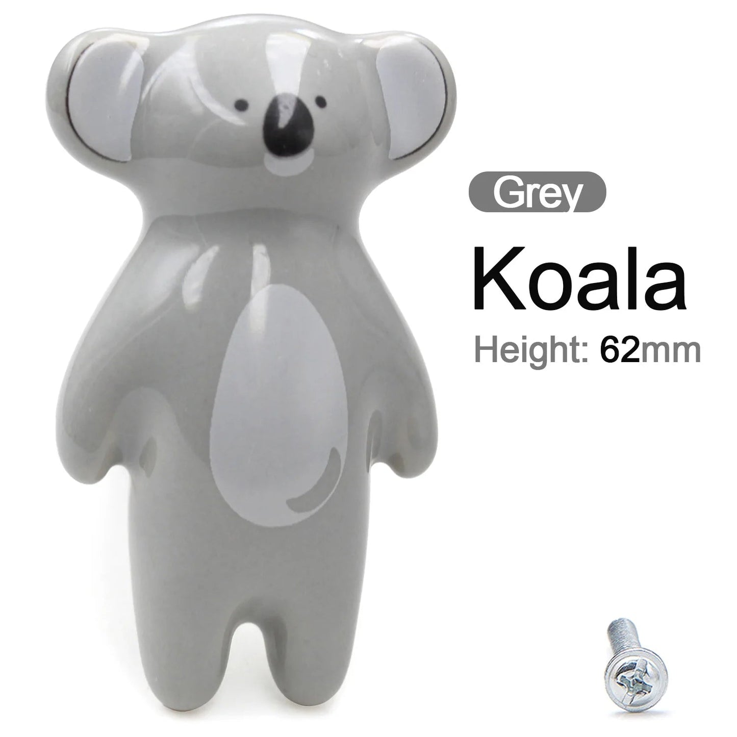 Ceramic Animal Kids Room Dresser Drawer Knobs, Wardrobe Cupboard Closet Door Handle Pulls Furniture Hardware Fox Lion Raccoon - itzy bitsy