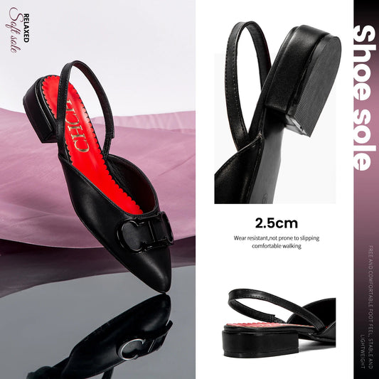 CH 2024 New Black Pointed Flat Bottomed Loafers Shoes - itzy bitsy