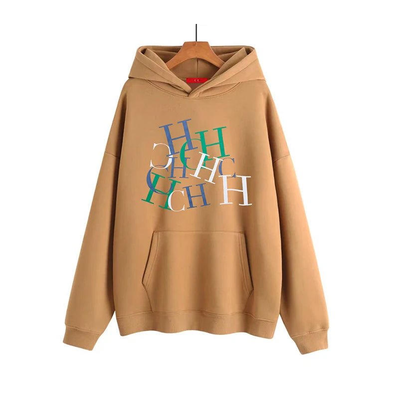 CHCH 2023 Autumn Winter Women's Hoodies Warm Oversize Luxury Print Letters Fleece Loose High Quality Hooded Sweatshirt - itzy bitsy