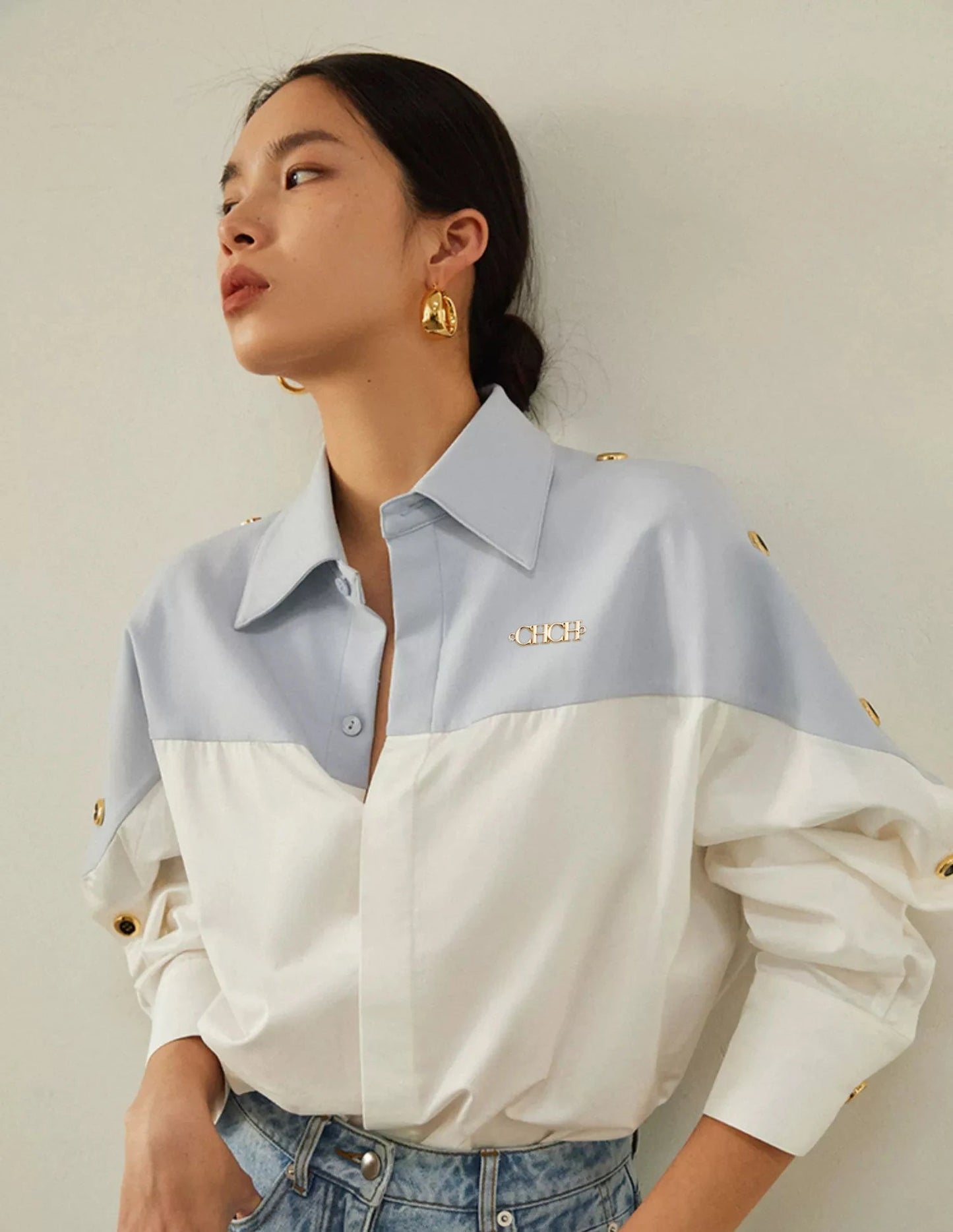 CHCH Women's Contrast Patchwork Temperament Blouse - itzy bitsy