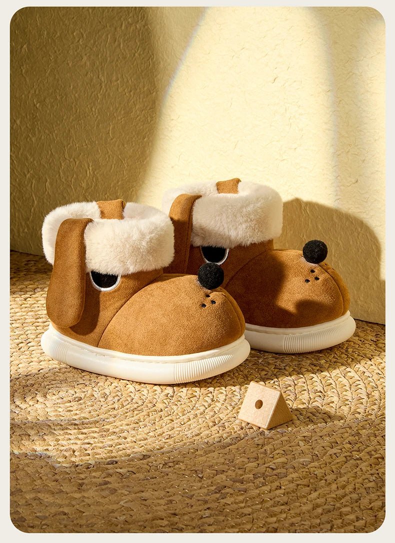 Cheerful Mario Winter Children's Cotton Doggy Shoes - itzy bitsy