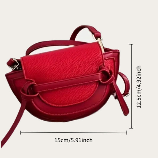 Women's Red Crossbody Saddle Bag