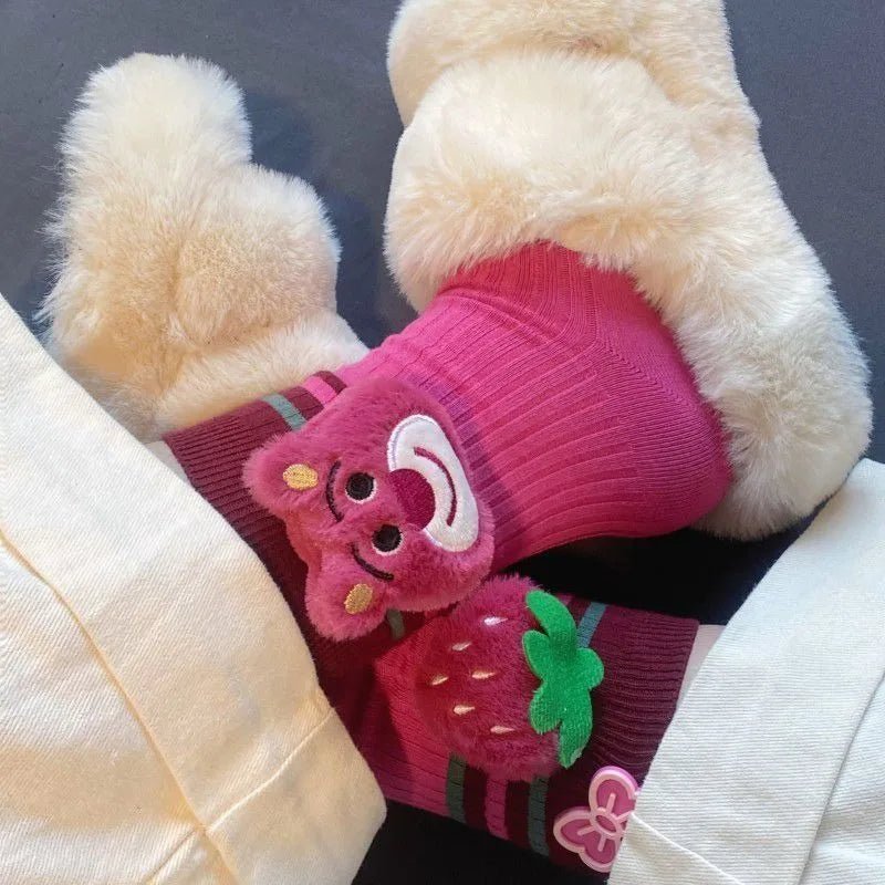 Disney Lotso Bear Mid - calf Socks - itzy bitsy