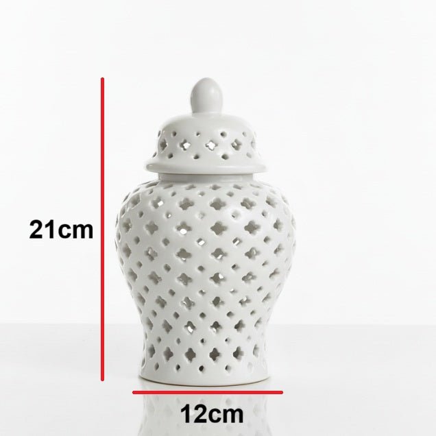 Matte Hollow Ceramic Vase Home Creative Handicrafts Jar Decor and Ornaments - itzy bitsy