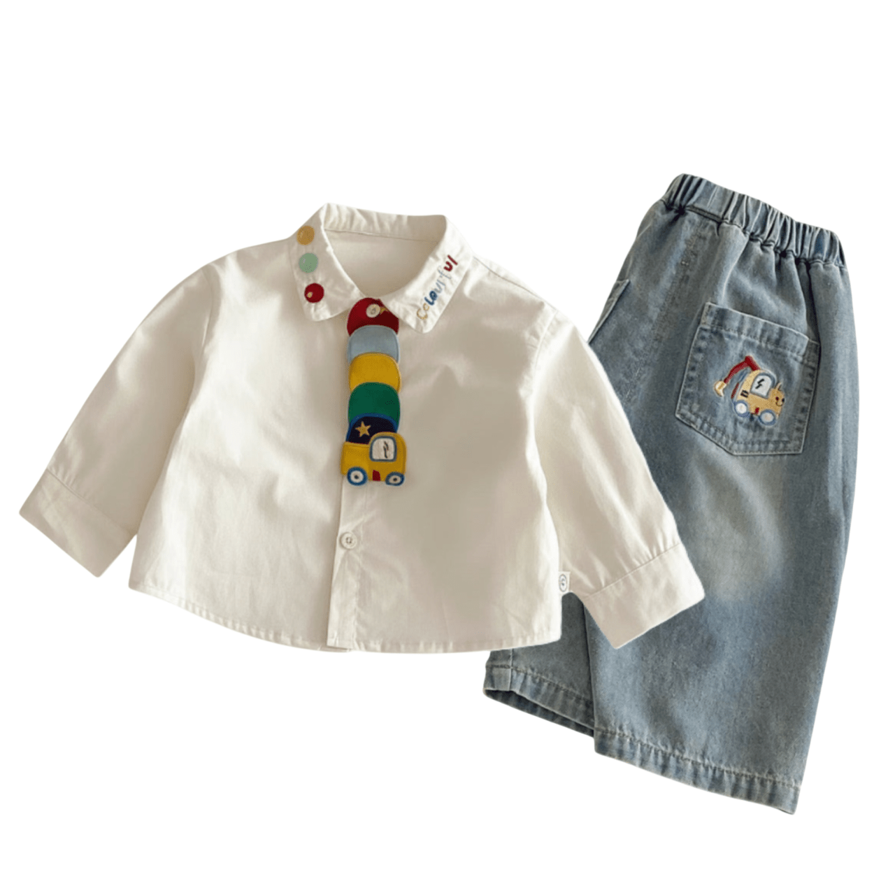 The Master Builder 2 Pcs Outfit Set with Tie - itzy bitsy