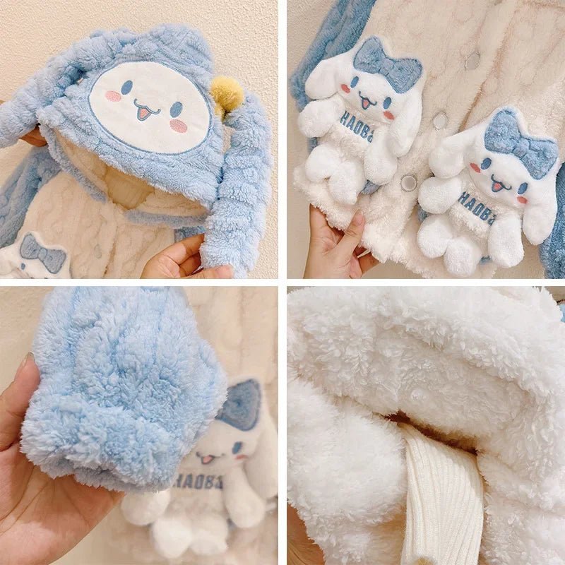 Girls Cinnamorol Hooded Fleece Pajamas Set - itzy bitsy