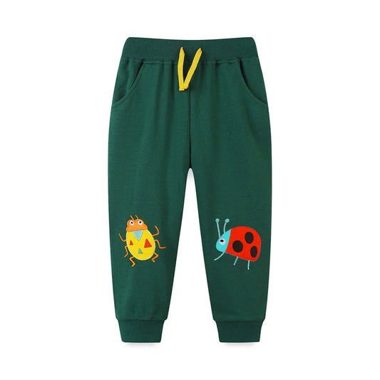 Girls Colorful Embroidery Trackpants - itzy bitsy