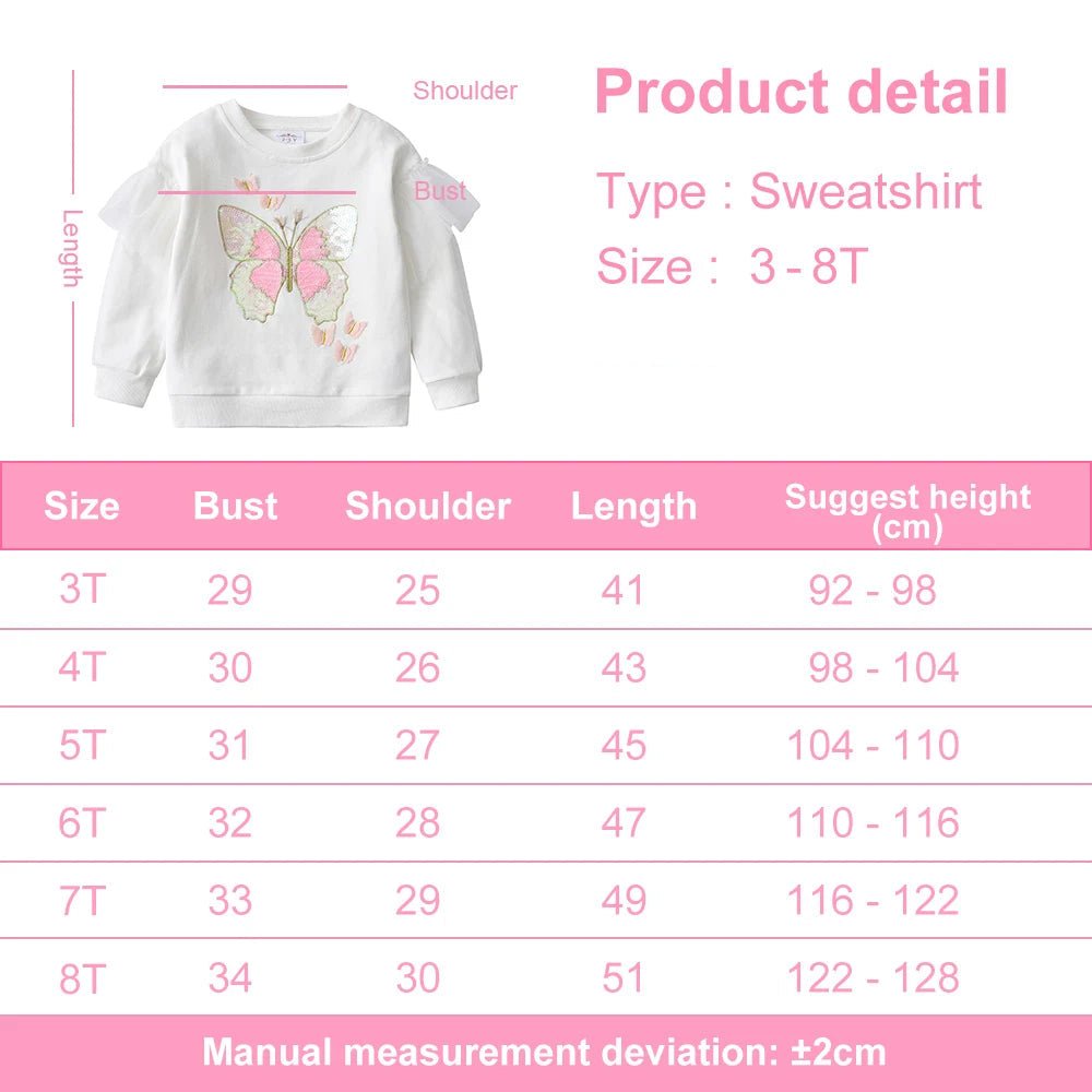 Girls Sequined Butterfly Sweatshirt - itzy bitsy