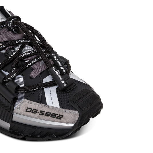 D&G Designer Inspired Space Sneakers - Black Silver