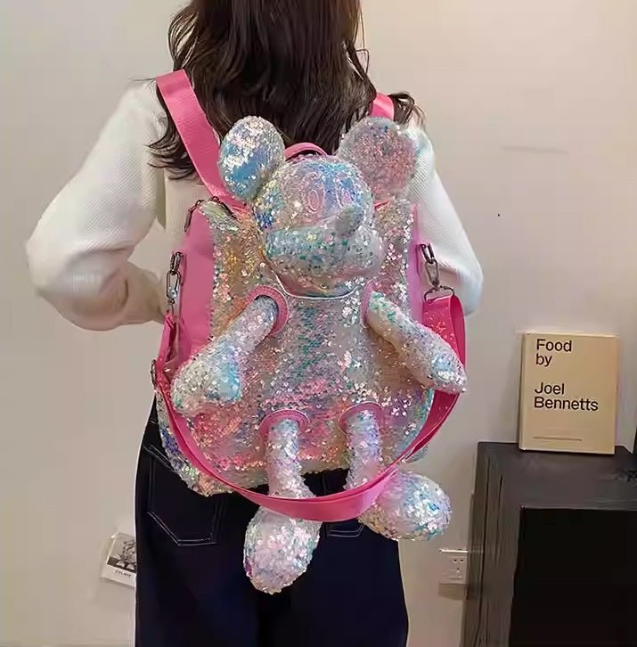 Mickey Mouse Doll Glittered Backpack - itzy bitsy