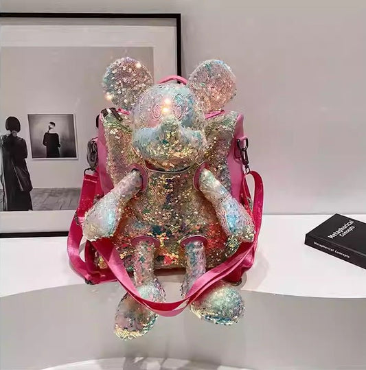 Mickey Mouse Doll Glittered Backpack - itzy bitsy