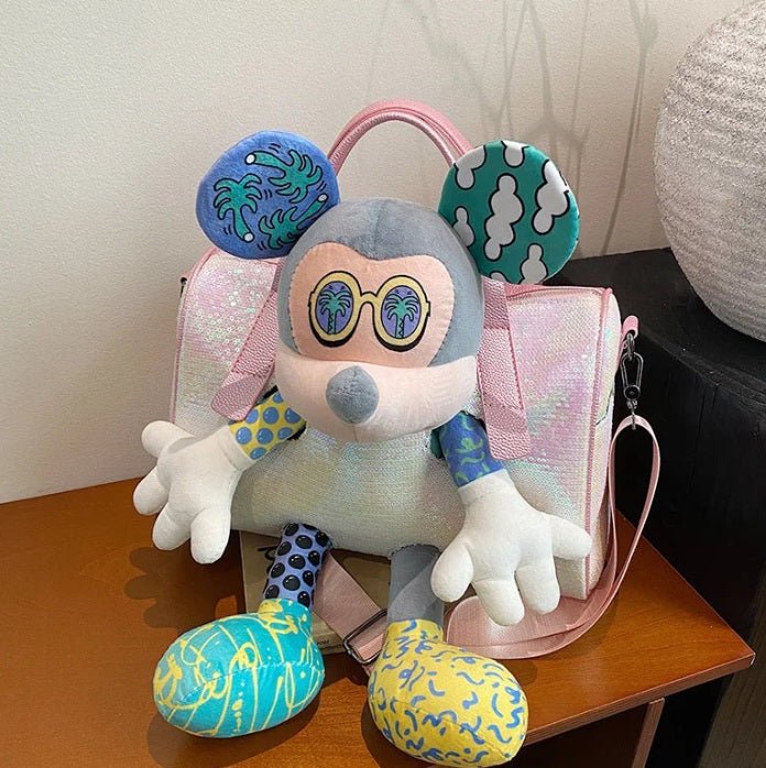 Mickey Mouse Doll Sequined Messenger Bag - itzy bitsy