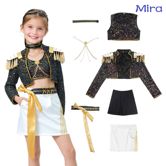 Girls K-Pop Demon Hunters Rumi Mira Zoey Cosplay Costume Set - itzy bitsy