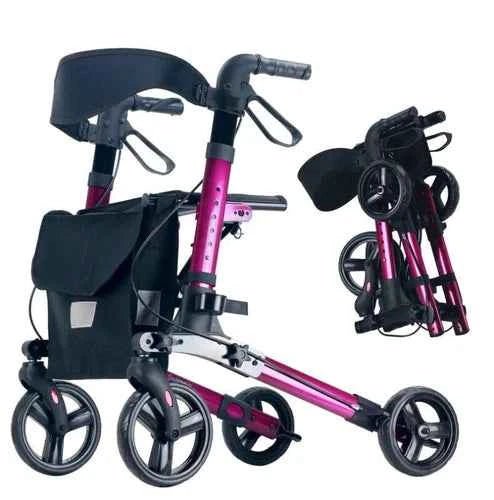 Rollator Walkers Foldable Walking Frame Seniors Rollator Mobility Walker Purple - itzy bitsy