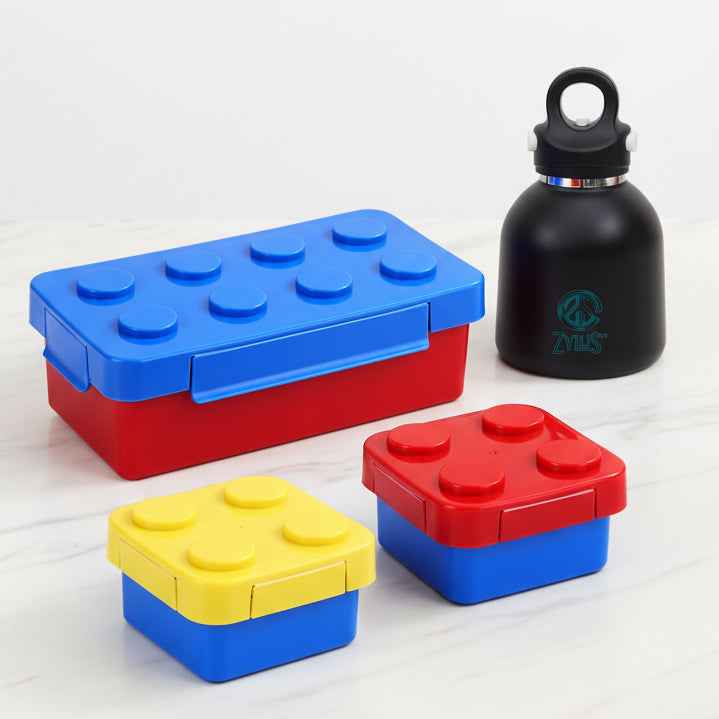 Building Block Lunch Box & Water Bottle 4Pcs Set - itzy bitsy
