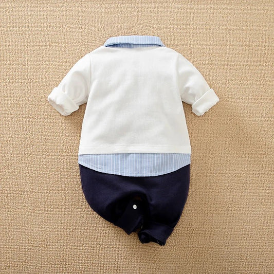 Spring and Autumn Boys' Cute Gentleman Casual Bodysuit - itzy bitsy