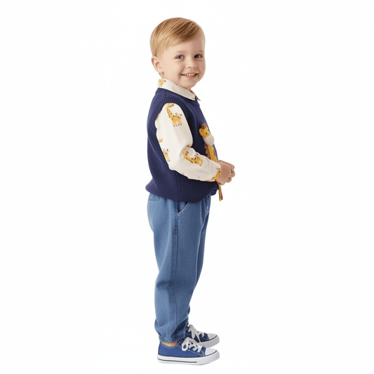 Boy's Geoffrey Spring & Autumn Outfit 3Pcs Set - itzy bitsy