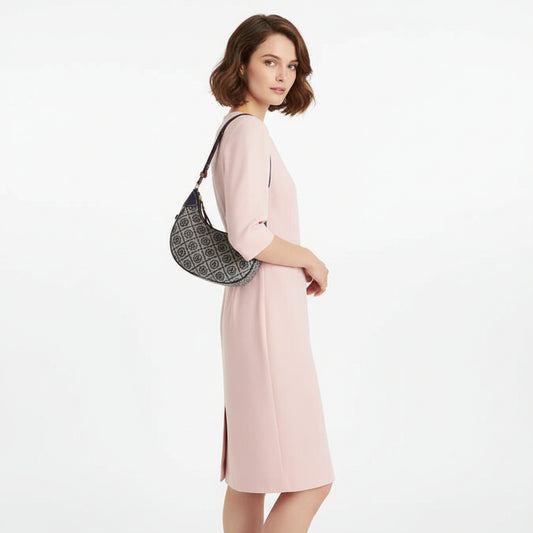 Tory Burch T Monogram Crescent Shoulder Bag