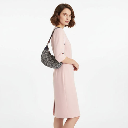 Tory Burch T Monogram Crescent Shoulder Bag - itzy bitsy
