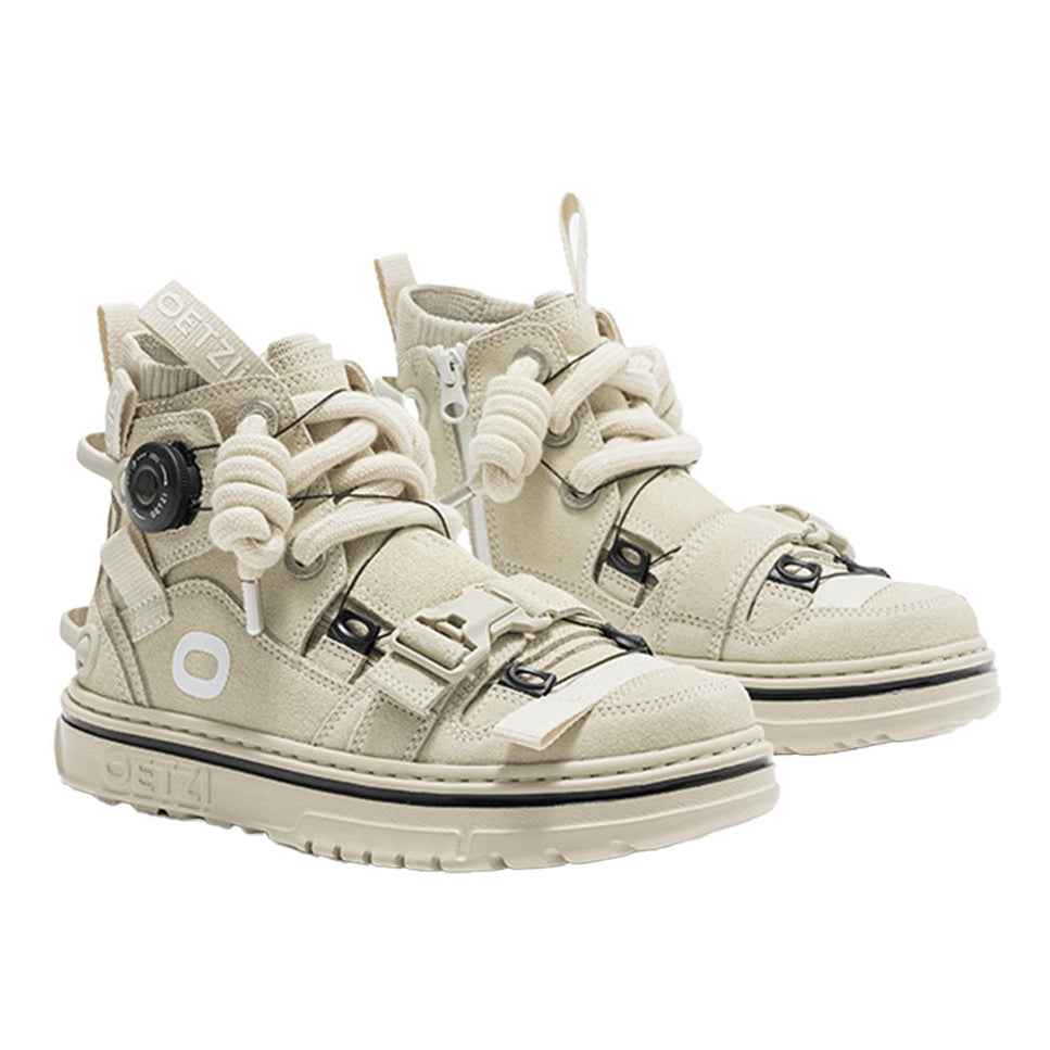 OETZI丨Ötzi Suede High-Top Platform Sneakers - Beige