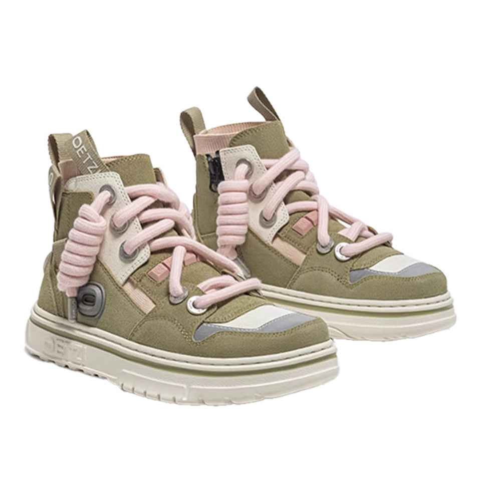 OETZI丨Ötzi Suede High-Top Platform Sneakers - Moss Green