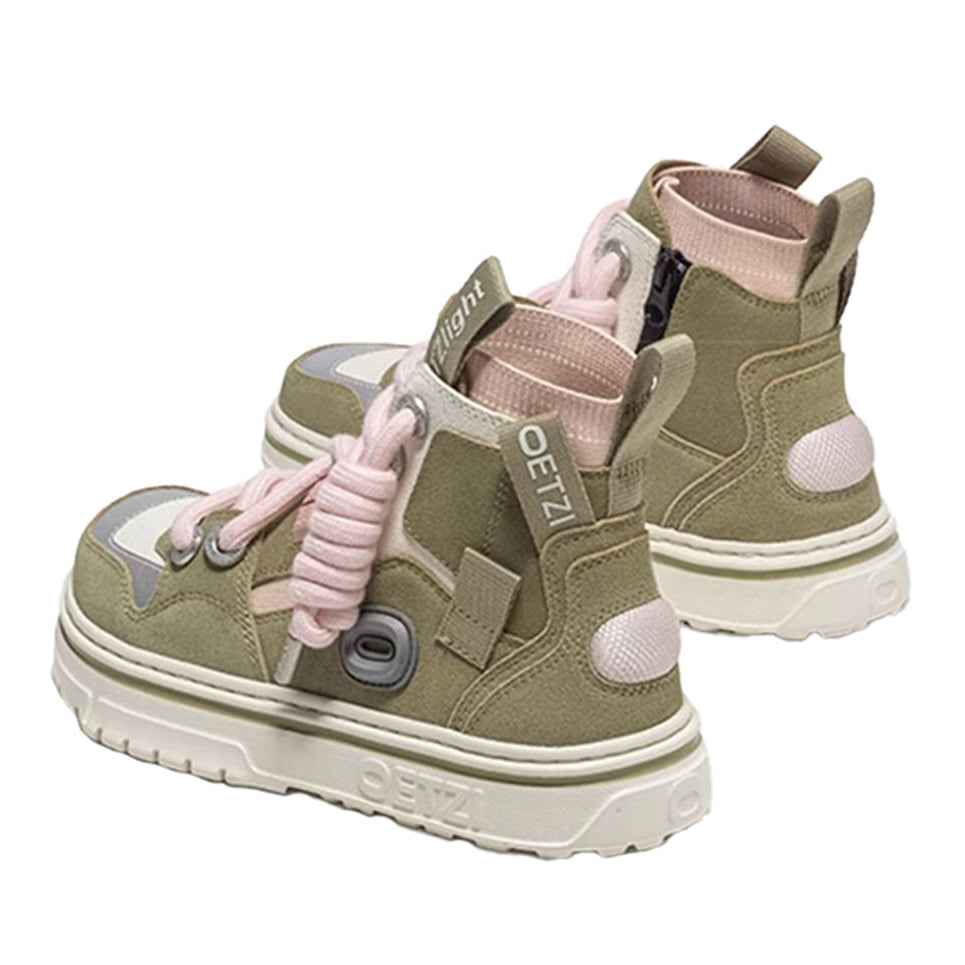 OETZI丨Ötzi Suede High-Top Platform Sneakers - Moss Green