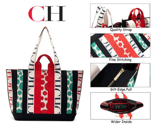 CH Casual Stripe Splicing Trend Shoulder Bag - Itzy bitsy