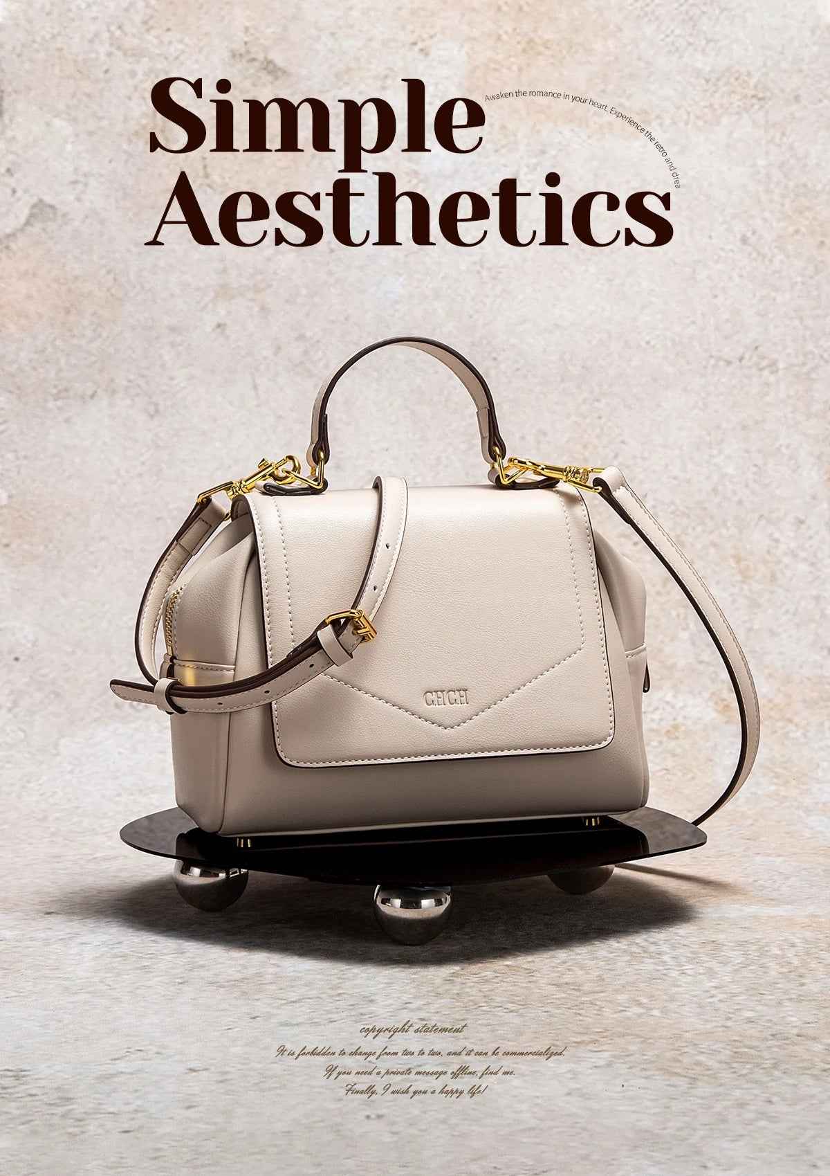 CHCH Women's Magnetic Flip Cover Crossbody Bag