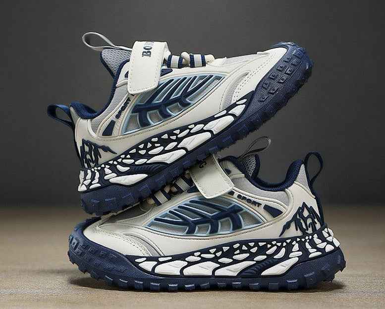 White/Blue Bobdog Lightweight Wear-Resistant Soft-Sole Casual Boy's Sneakers (Copy)