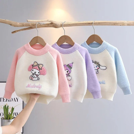 2 - 7Y Girls Embroidered Sweaters - itzy bitsy