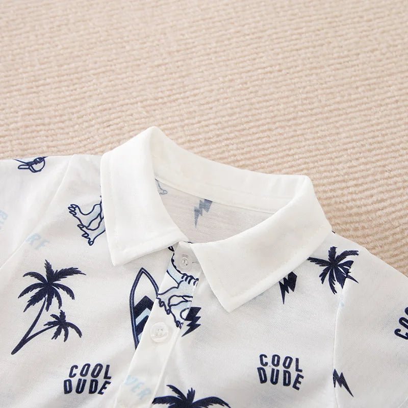 2 pcs Set Cute Dinosaur Comfortable Jumpsuit + Shorts - itzy bitsy