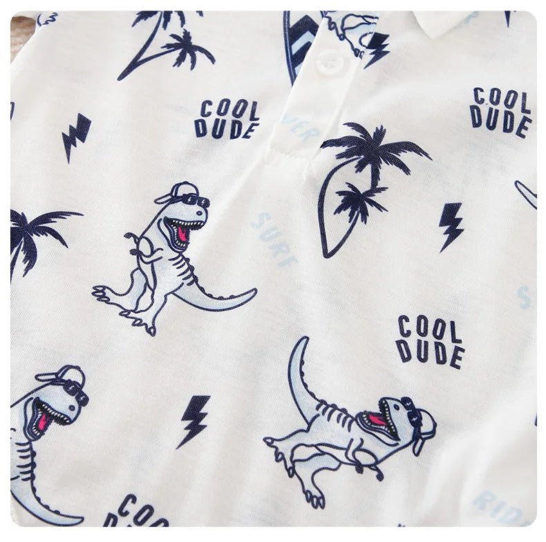 2 pcs Set Cute Dinosaur Comfortable Jumpsuit + Shorts - itzy bitsy