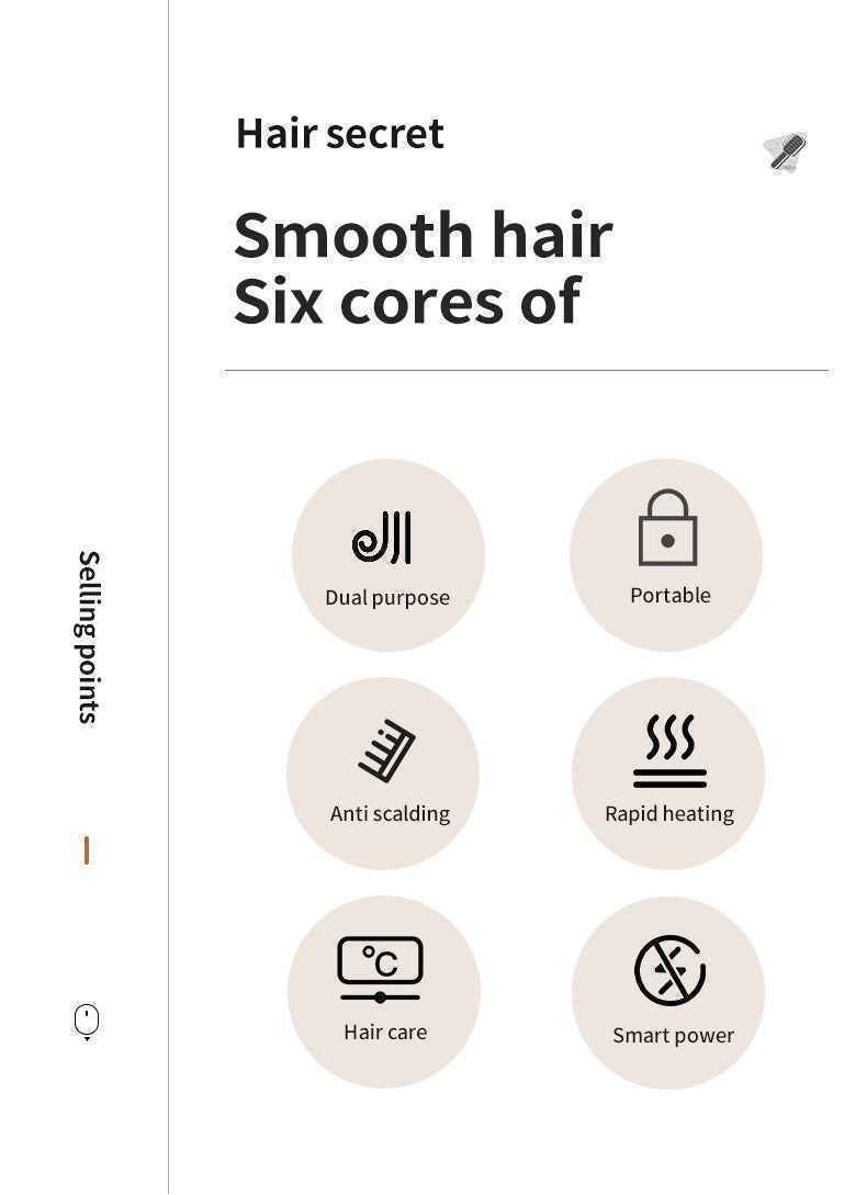 Pink Multifunctional Electric Hair Straightening Comb (Copy)