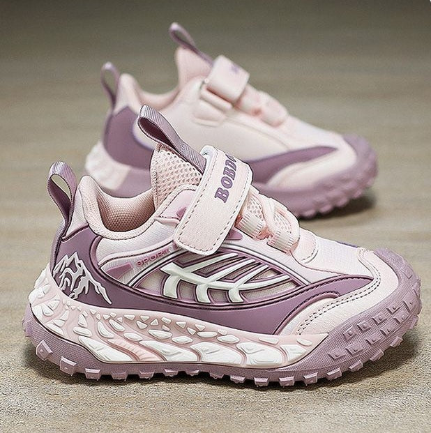 Purple Bobdog Lightweight Wear-Resistant Soft-Sole Girls Sneakers