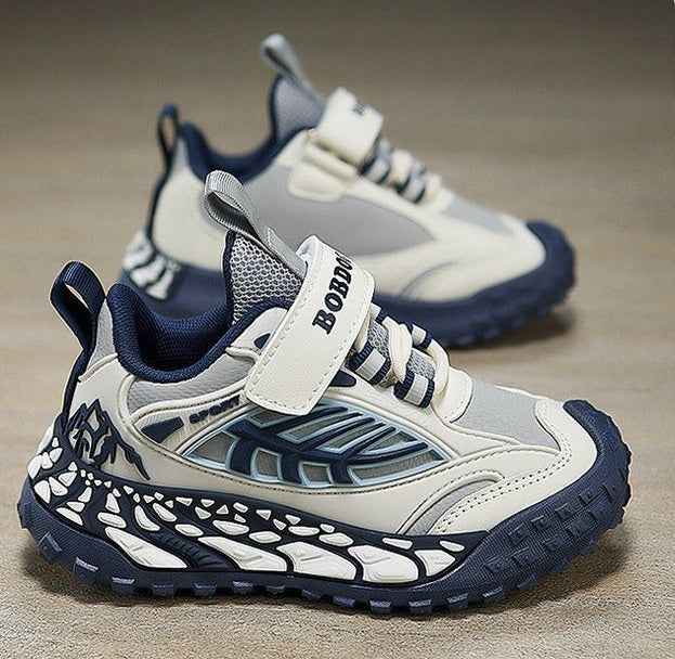 White/Blue Bobdog Lightweight Wear-Resistant Soft-Sole Casual Boy's Sneakers (Copy)