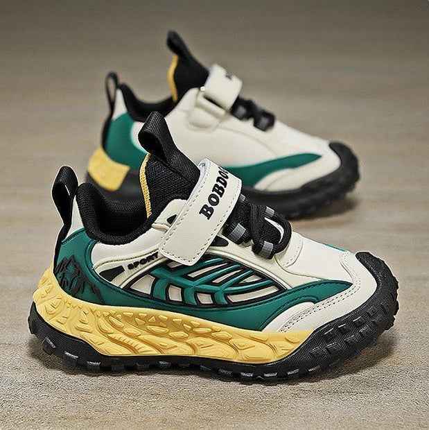 Green/Yellow Bobdog Lightweight Wear-Resistant Soft-Sole Casual Boy's Sneakers (Copy)