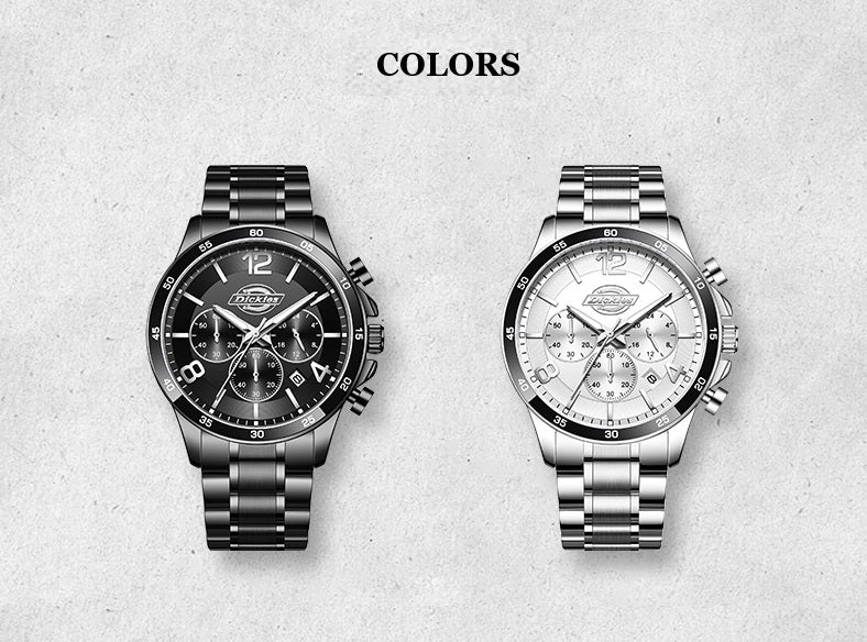 Dickies Watch Men's Steel Belt Business Fashion Three Eyes Multifunctional Men's Watch 2024 Trend New CL587