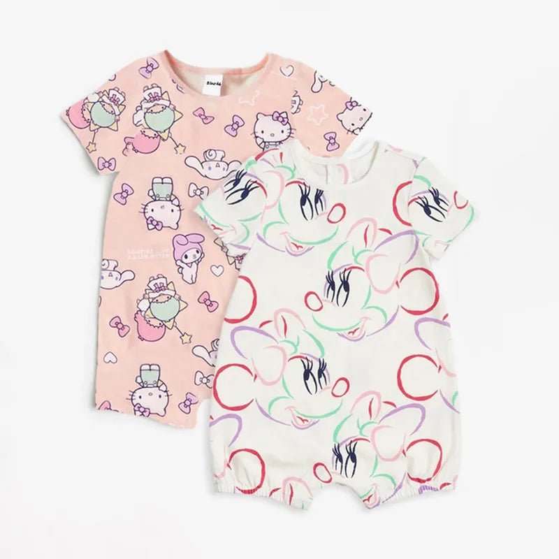 2Pcs Disney Character Printed Rompers - itzy bitsy