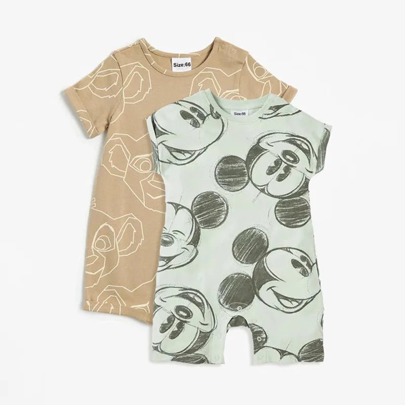 2Pcs Disney Character Printed Rompers - itzy bitsy