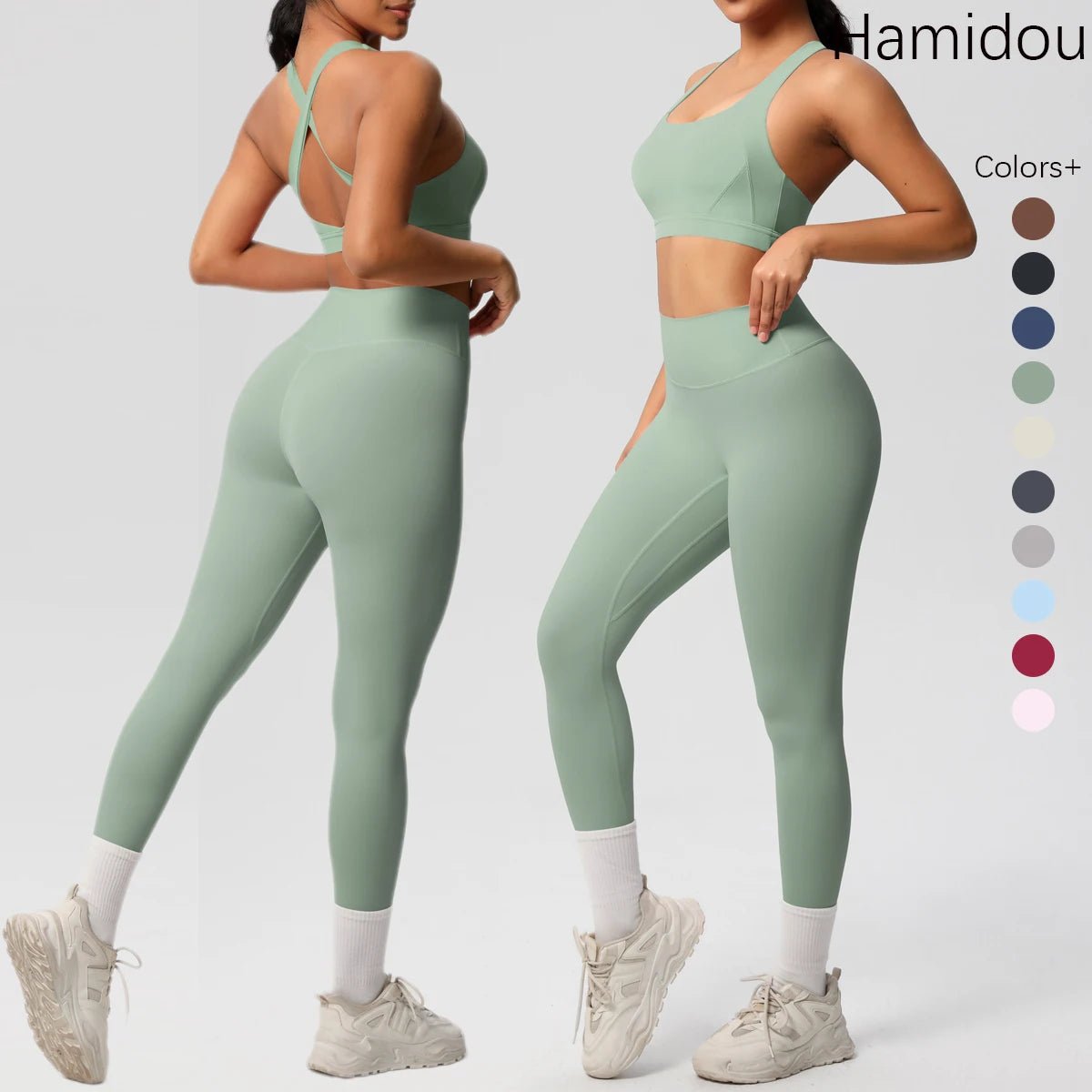 2pcs Fitness Yoga Gym High Waist Pants & Bra Set - itzy bitsy