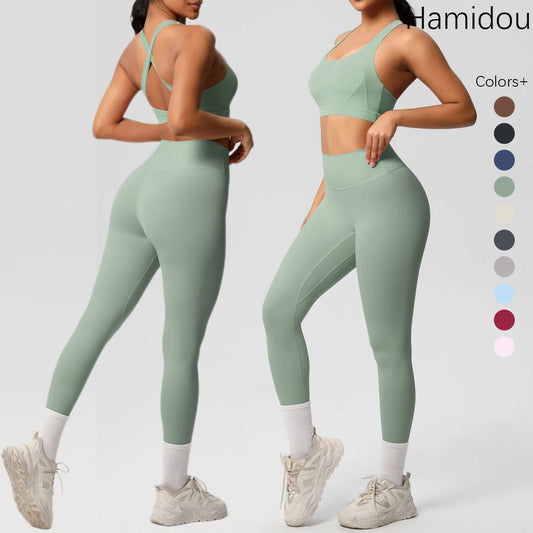 2pcs Fitness Yoga Gym High Waist Pants & Bra Set - itzy bitsy