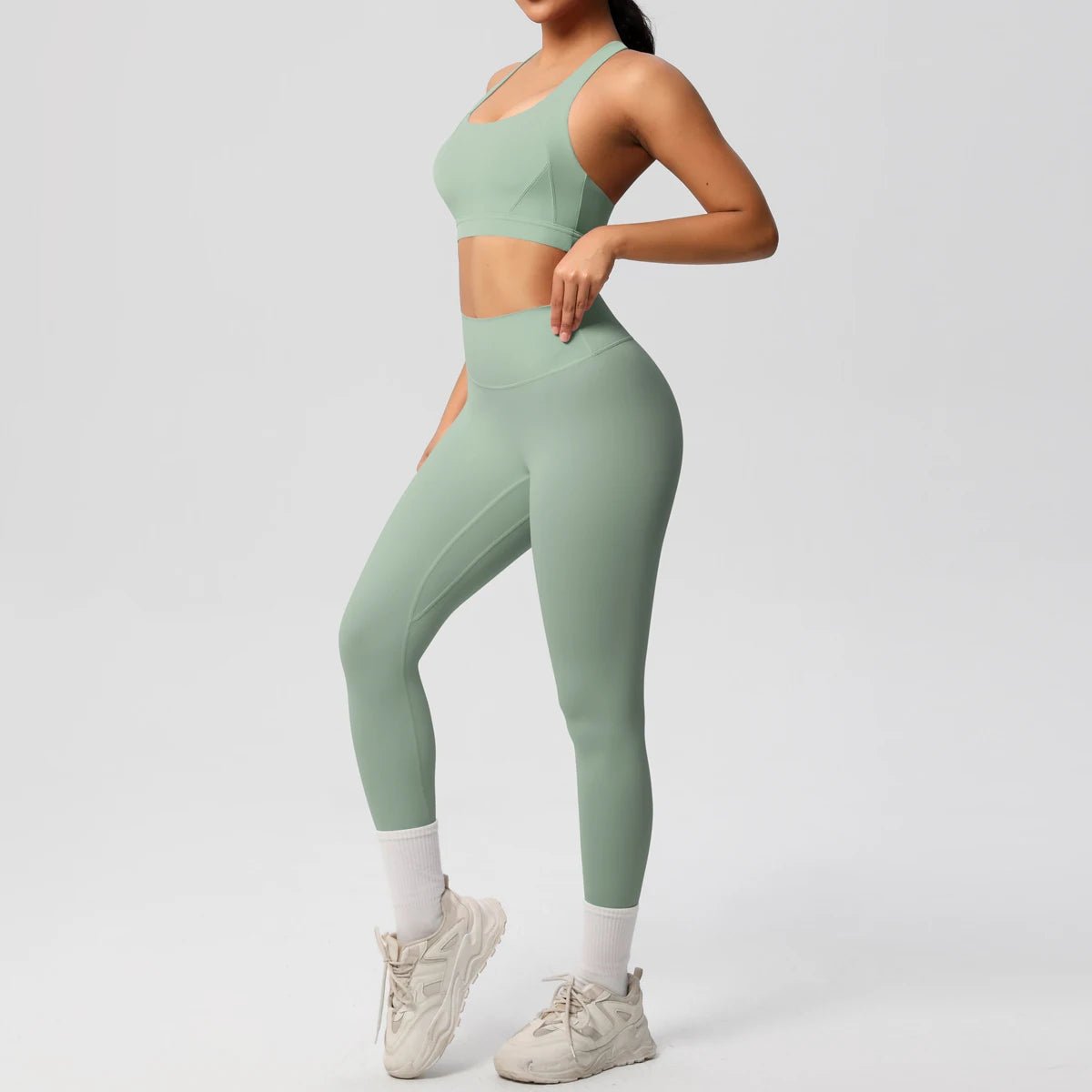 2pcs Fitness Yoga Gym High Waist Pants & Bra Set - itzy bitsy