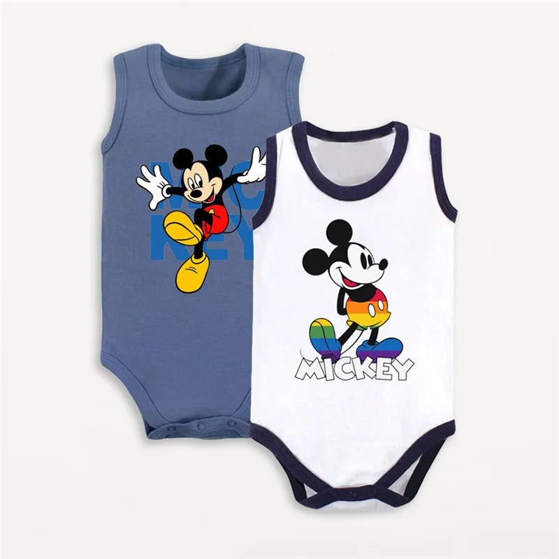 2Pcs Mickey Mouse Donald Duck Printed Summer Cute Bodysuits - itzy bitsy