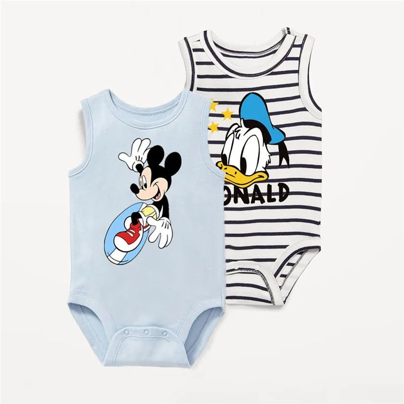 2Pcs Mickey Mouse Donald Duck Printed Summer Cute Bodysuits - itzy bitsy