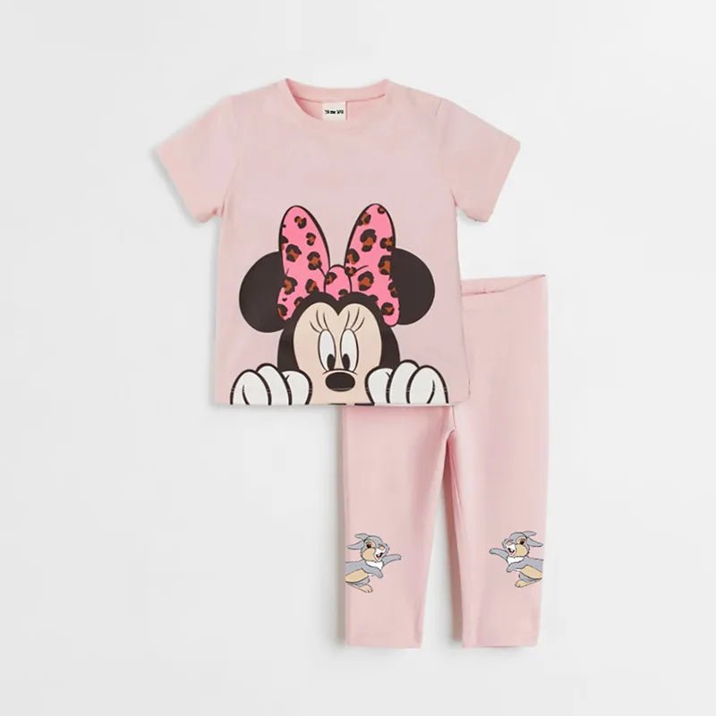 2Pcs Minnie Casual Printed Long Sleeved Top + Pants Outfits - itzy bitsy
