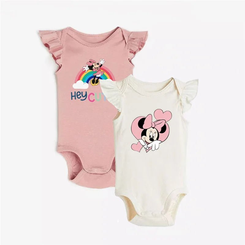 2Pcs Minnie Mouse & Daisy Duck Printed Summer Cute Bodysuits - itzy bitsy