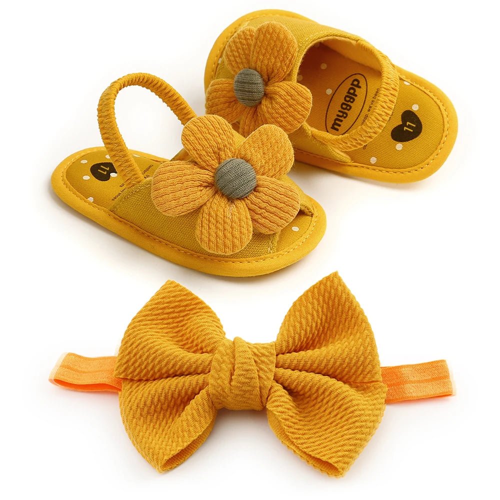 2pcs Set Baby Girls Sandals + Headband - itzy bitsy
